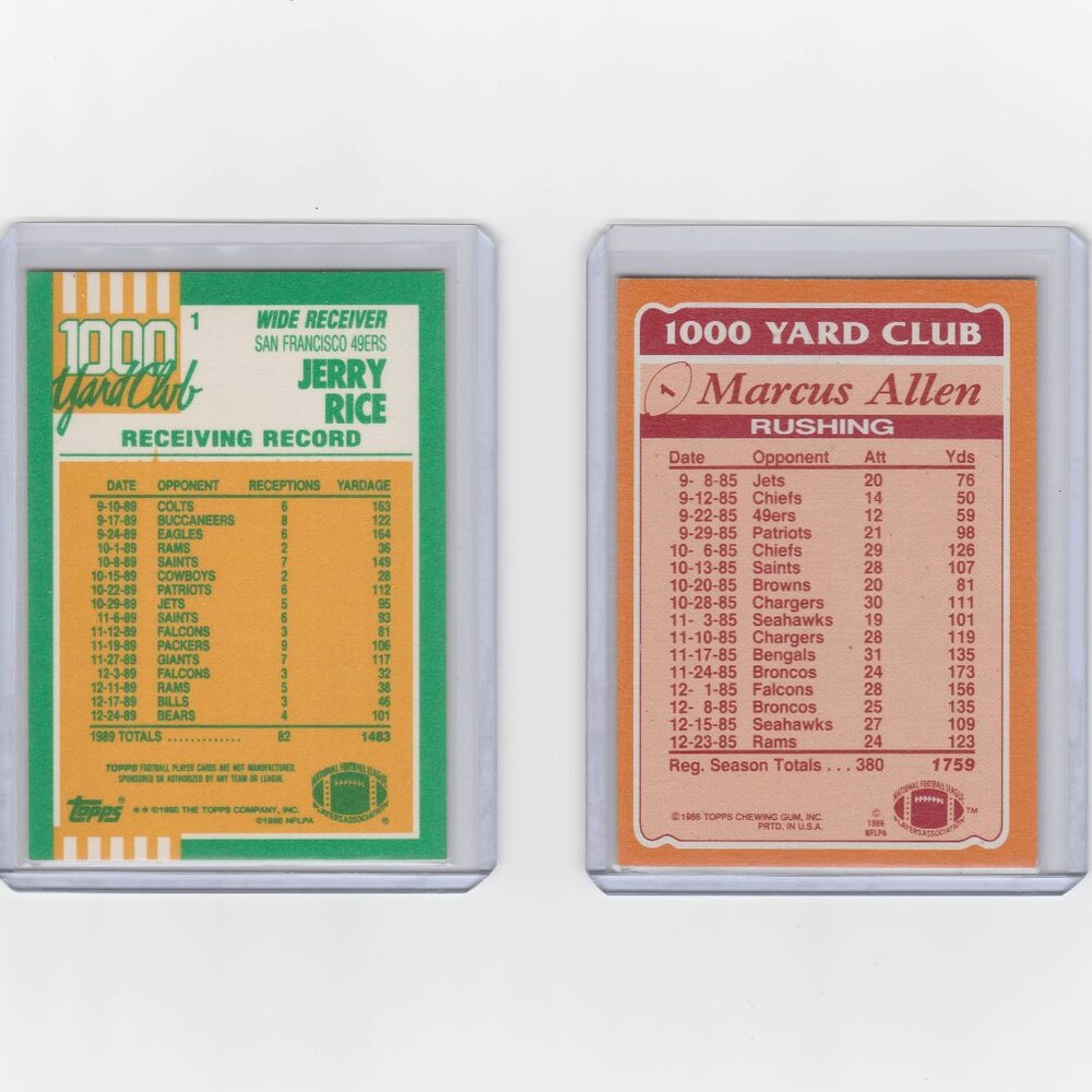 Jerry Rice Marcus Allen 1000 Club 49ers Chiefs Raiders HOF Wide Receiver Perfect - Picture 2 of 6
